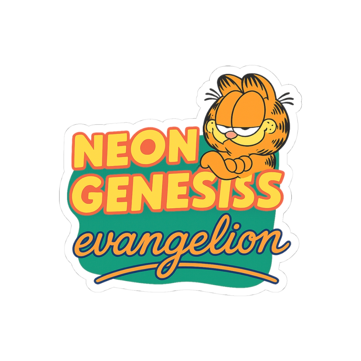 Meong Genesis Evangelion Sticker | Cute Anime Cat Vinyl Decal