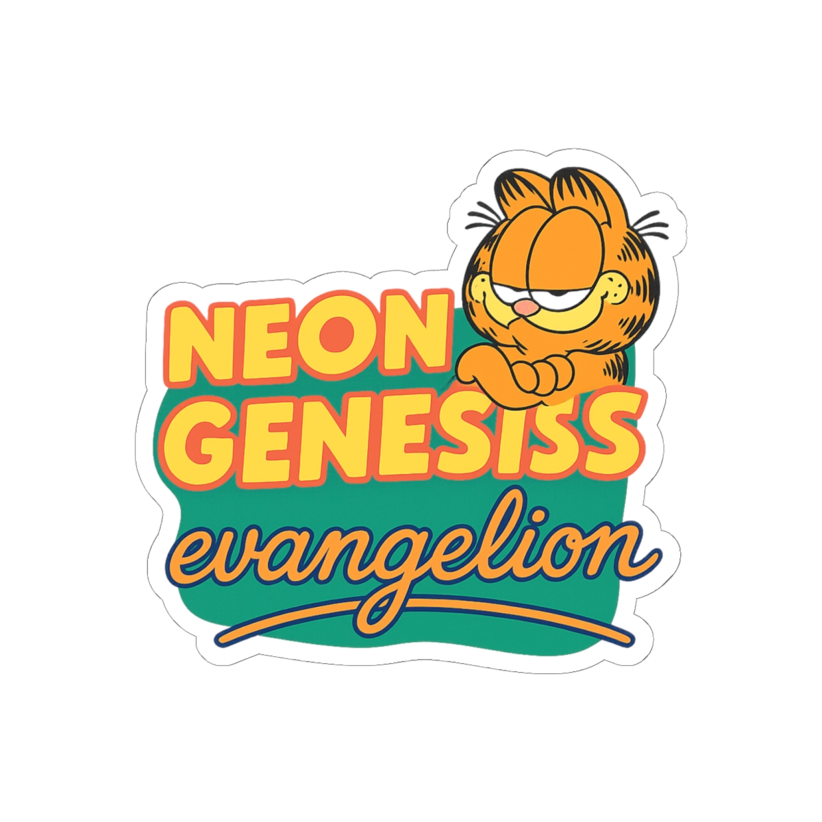Meong Genesis Evangelion Sticker | Cute Anime Cat Vinyl Decal