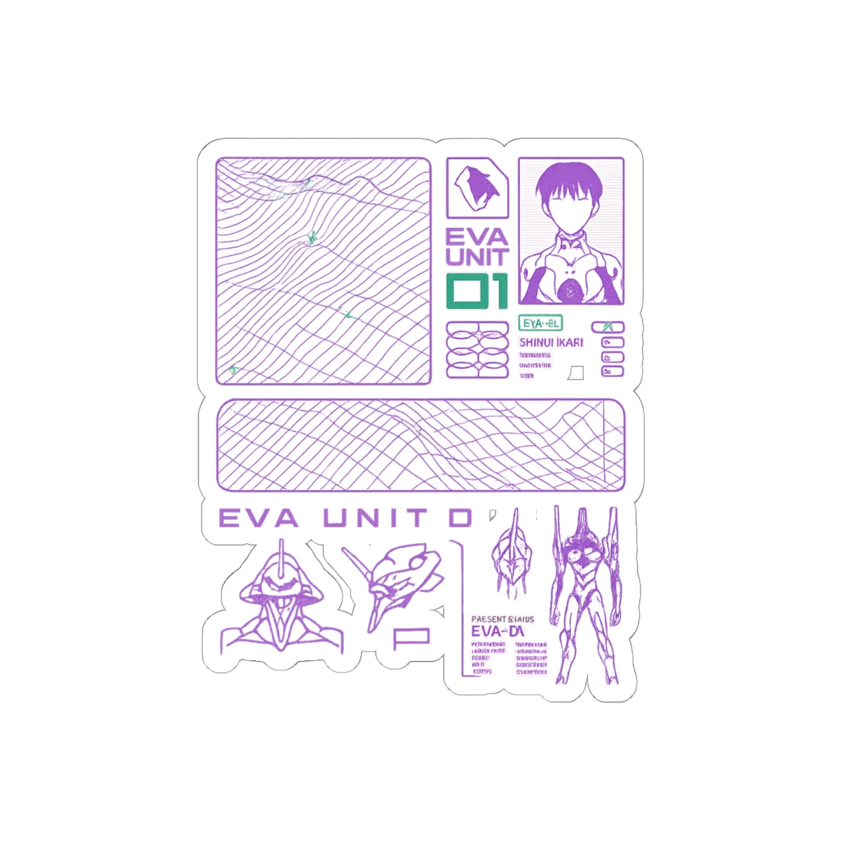 Eva Interface 01 Cyberpunk Mecha Sticker