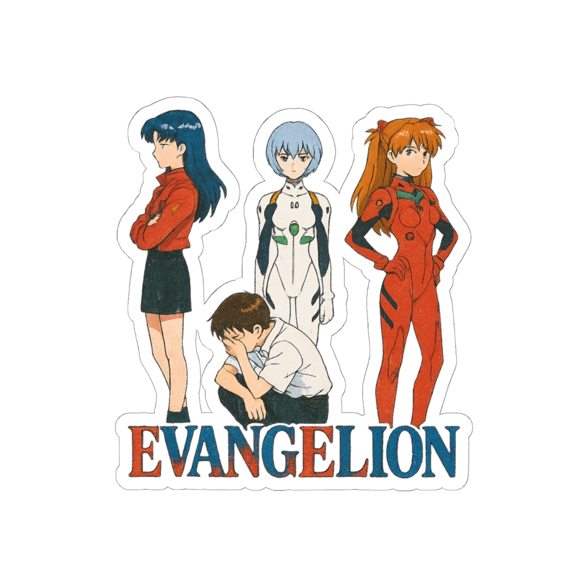 Trippy Evangelion Sticker | Psychedelic Anime Vinyl Decal