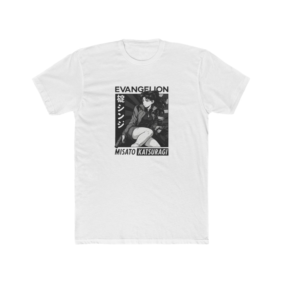 Misato Katsuragi Retro Art Evangelion T Shirt - alternate angle 3, merchandise